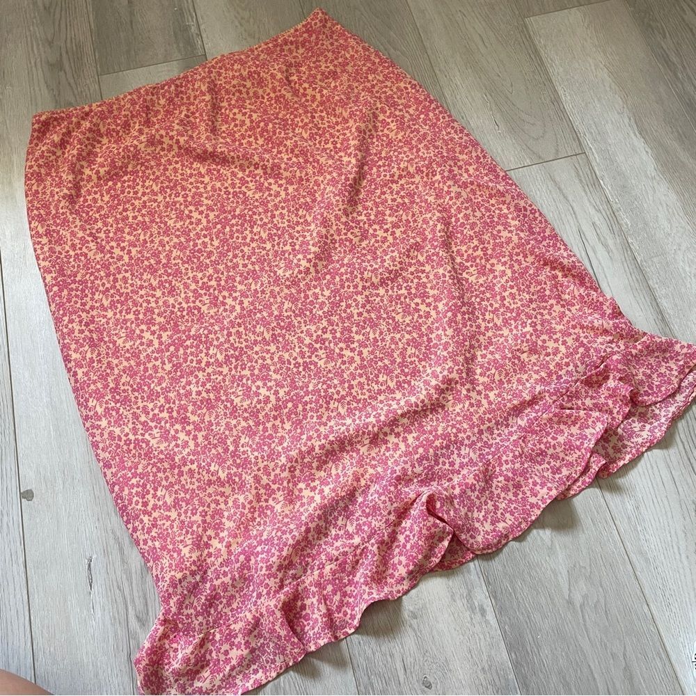 Target Wild Fable Floral Midi Skirt Pink (XLarge) peasant fairy cottagecore - Picture 5 of 6
